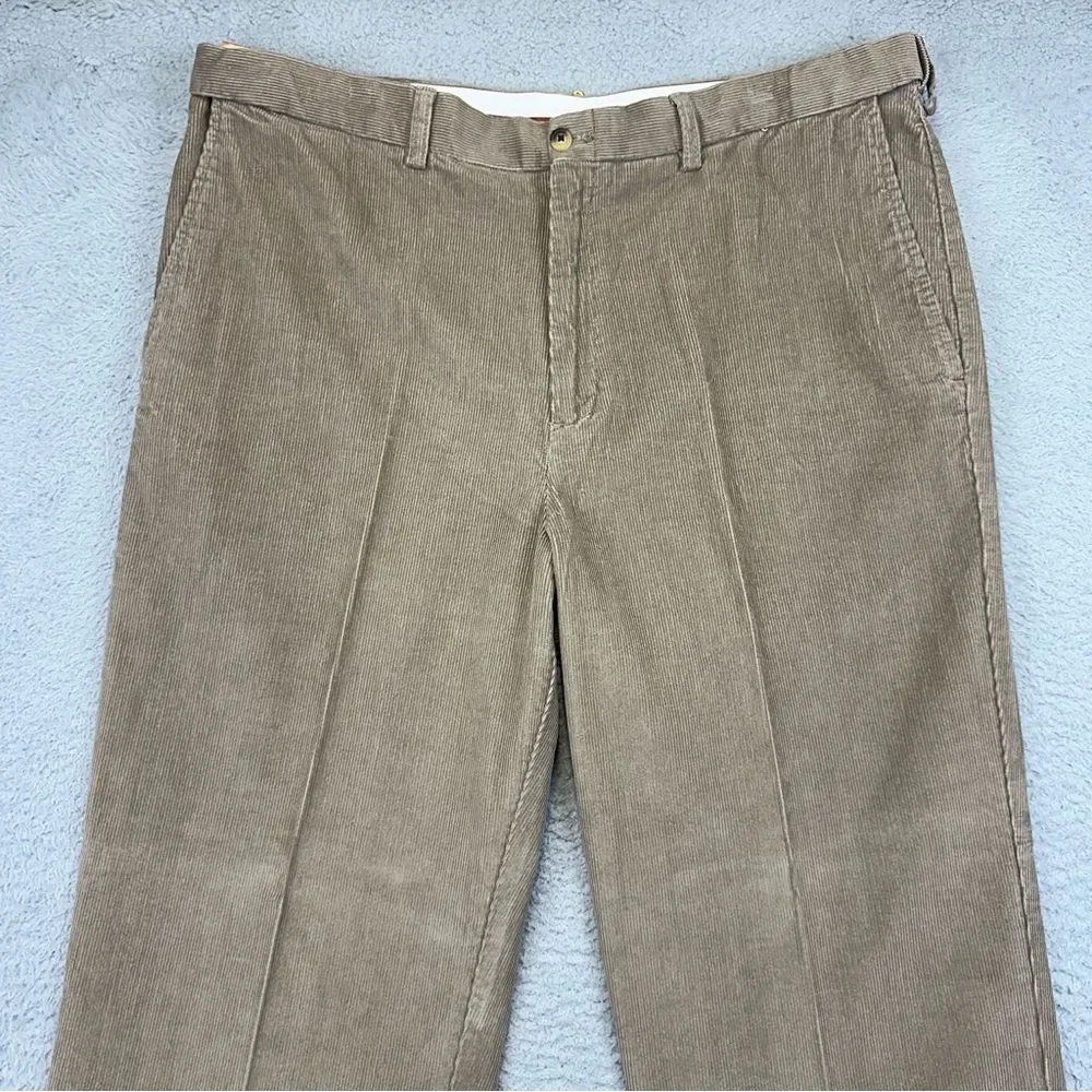 Haggar Corduroy Pants Mens 40x29 Beige Classic Cotton Comfort Business **38x27**